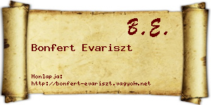 Bonfert Evariszt névjegykártya